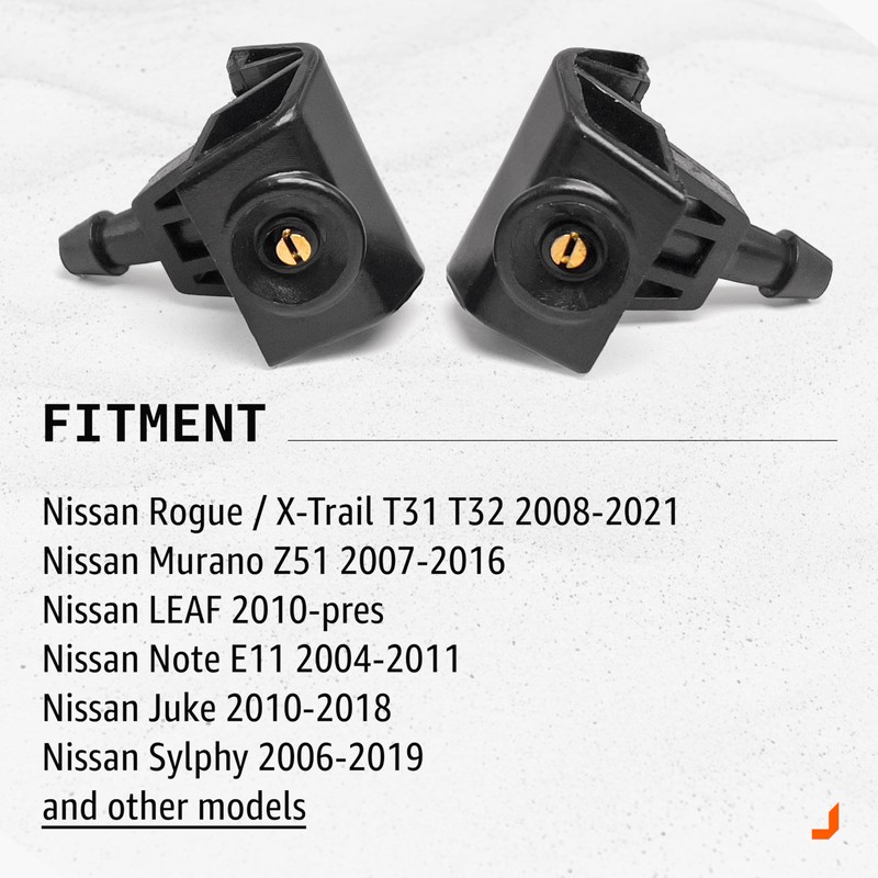 Click&Fit Windshield Washer Nozzles compatible with Nissan Rogue 2008-2021, Murano