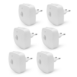 YzzYzz LED Night Light Socket with Motion Sensor and Twilight Sensor, Auto/Night Mode, Eye-Friendly Warm White, Socket Orientation Light, Pack of 6