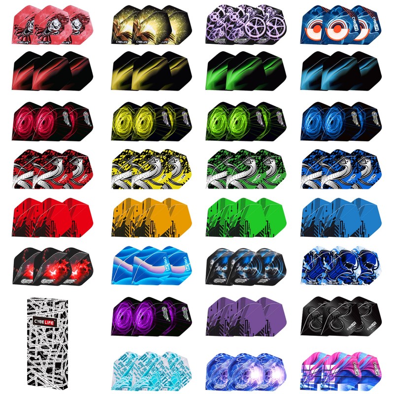 CyeeLife Dart Flights, 30 Sets 90 Pieces PET Standard Dart