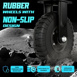 TOROTEK 6inch Gate Wheel Fence Gate Wheels for Wooden Gate Metal Tube Gate, Upgrade Heavy Duty Gate Wheel 550lb Capacity Upright Spring-Loaded Gate Casters Suitable for a Variety of Scenarios, Black