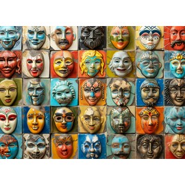 Bullglesup Puzzle for Adults, 1000 Pieces, Face, Fit Perfectly Interlocking Letters on the Back, No Dust, Toy for Men, Women, Elderly (70 x 50 cm), 1:1 Poster