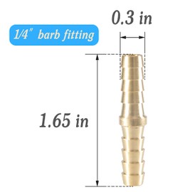 MSAEIQUN Brass Hose Barb Fitting 1/4" (6mm) Barb Splicer Mender with Stainless Steel Pipe Clamps air Hose Repair kit for Pipe Line/Fuel/Air (Pack of 10) (1/4'' (6mm))