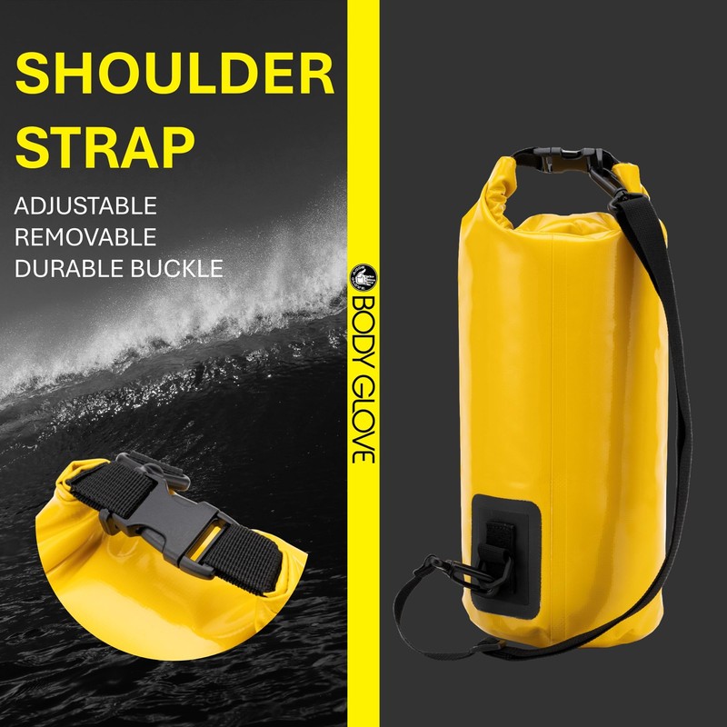 BODY GLOVE Waterproof Dry Bag with Adjustable Strap, 5L/10L Roll