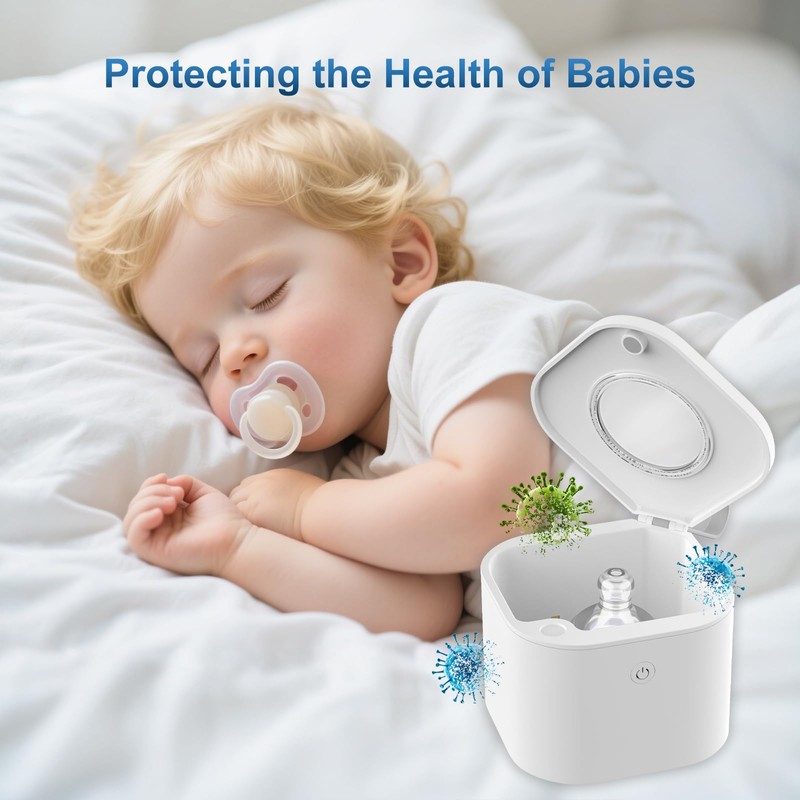 Zyntieu Portable Pacifier Sanitizer, UV Light Sanitizer Box, 99.99% Cleaned