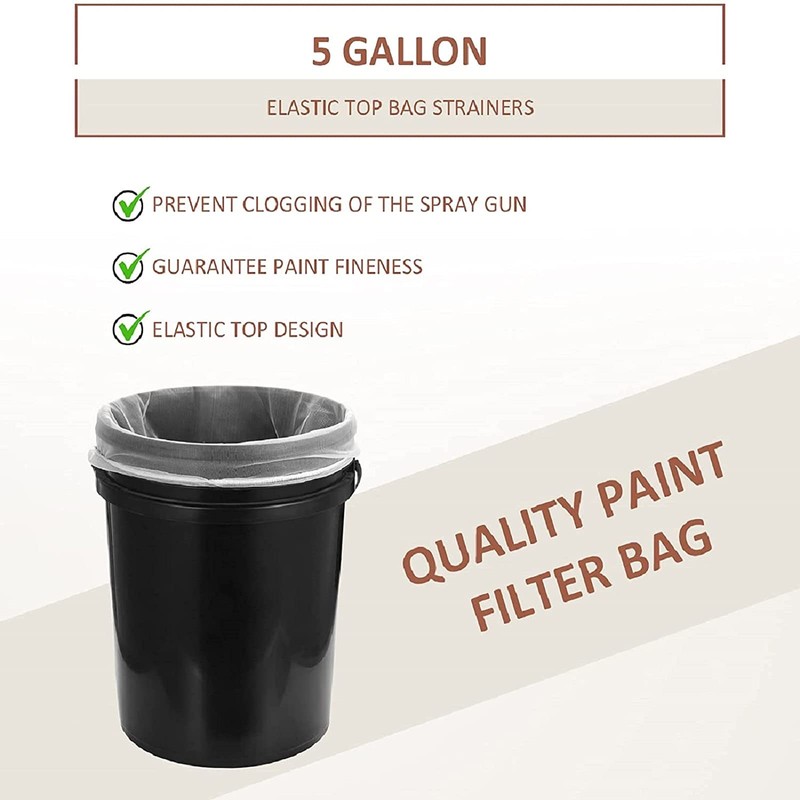 Patelai 50 Pieces 5 Gallon Paint Strainer Bags White Regular
