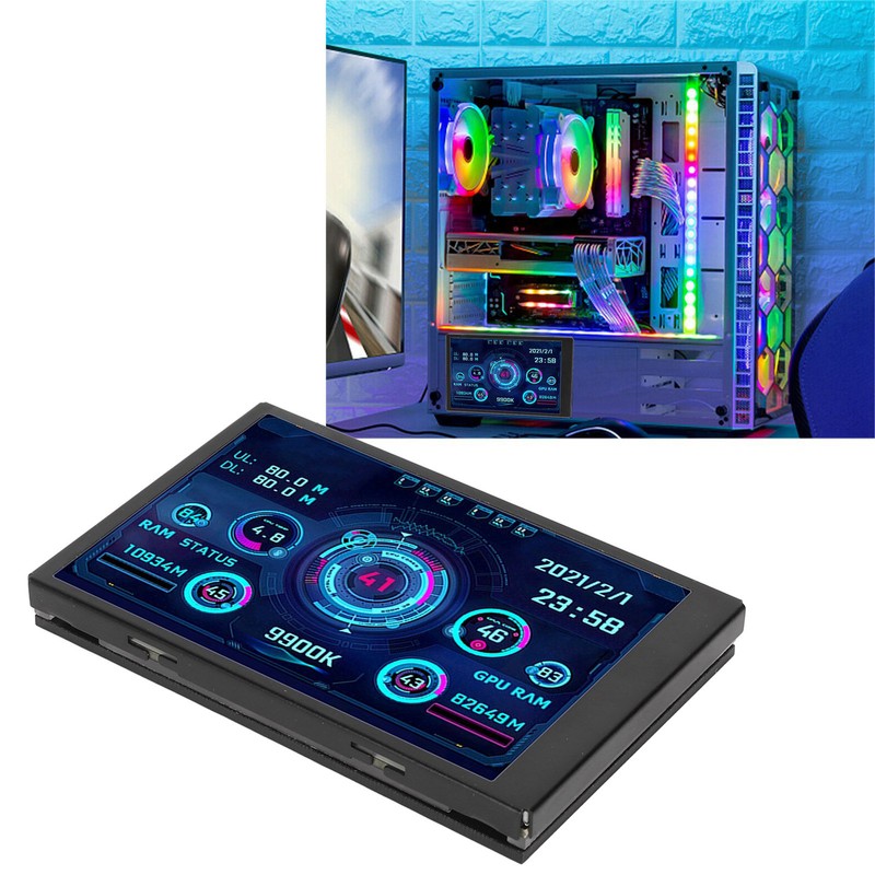 3.5in Computer Temp Monitor IPS Full View Display Small Screen