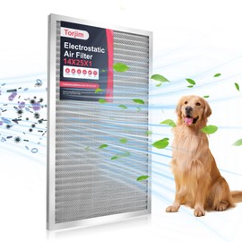 Torjim 14x25x1 Air Filter-MERV8, Washable & Reusable Electrostatic Air Filter, AC/HVAC Furnace Filter, Permanent Air Filter, Breathe Fresher, Easy Install