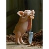 Gemmia Miniature Fairy Garden Pig Figurines- Toilet Thinking Pig (PVC