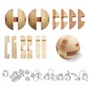 4 Pack Wooden Puzzle Games Brain Teasers Toy- 3D Puzzles