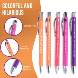 Milktoast Brands Funny Cat People Pens - Snarky Gift for Pet Owners & Cat Lovers | Ballpoint Set