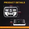 Unbranded Brightest DOT 7x6" 5x7 Led Headlight Hi/Lo DRL for