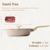 PRICUSIS Nonstick Deep Frying Pan with Glass Lid, 12 Inch