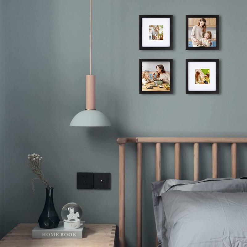 EGOFINE 8x8 Photo Frame, Solid Wood Picture Frame with Acrylic