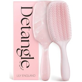 LILY ENGLAND Cepillo para Cabello Rizado - Herramienta para Desenredar y Peinar Con Cerdas Flexibles para Rizos Secos y Húmedos Sin Dolor (3C A 4C), Rosa