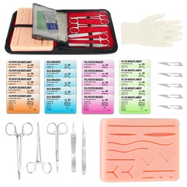 Spectabilis Suture Practice Kit for Medical Students, Large Silicone Pad 14 Pre-Cut Wounds, Supplies for Vet/Nursing Students Includes Surgical Removal Practice Wound Closure Stitches Practice Kit.