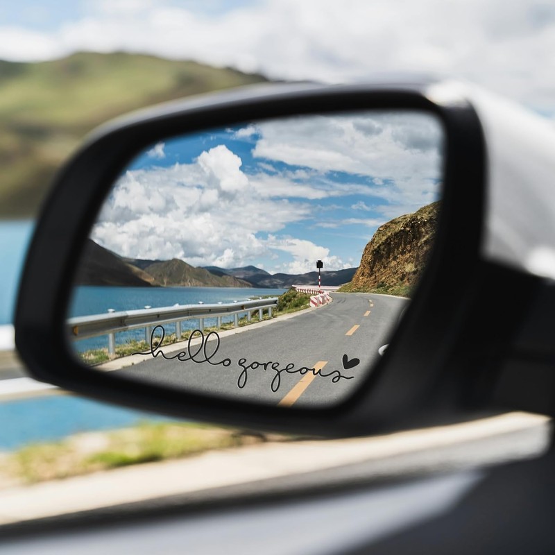 Miarita 3X Hello Beautiful Rearview Mirror Decal, Vanity Mirror Stickers,