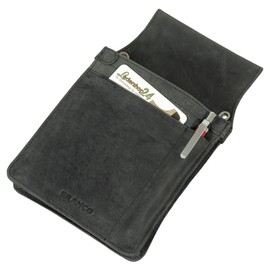 Branco Professional Waiter's Wallet, Taxi Wallet, Waiter's Wallet, Pocket Holster Holster Waiter's Bag, Robust Non-Slip Cowhide Leather, Black, Brown, Cognac, Cellar bag black, Modern