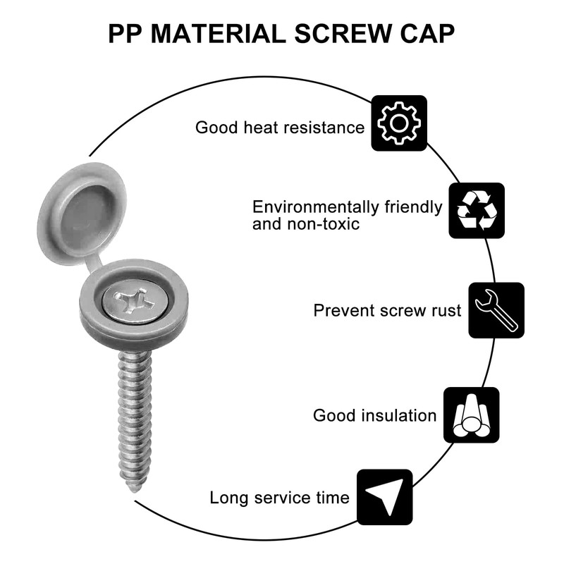 LICQIC 50 PCS Screw Cover Caps, Plastic Hinged Screw Cover