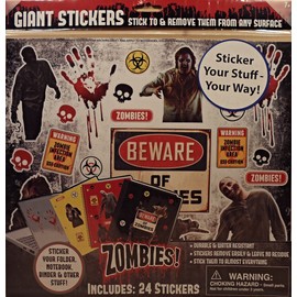 Zombie Back to School Giant Removable Binder Stickers