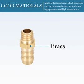 QUARKZMAN Metric M6-1 Male Thread up to 6 mm Barbed Hose Connection Brass x 4 Pieces Gold Tone Pipe Connection Adapter for Hose Connection