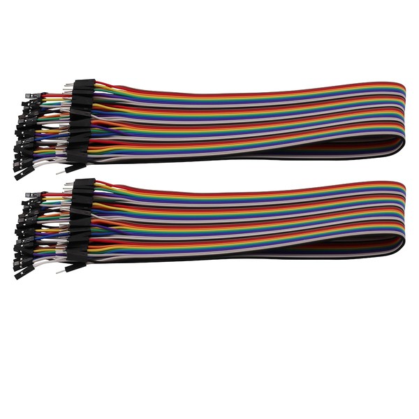 Heevhas 80 Pieces 40 Pin Jumper Wire Cable Breadboard Ribbon