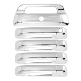 FUELHOOD Door Handle Tailgate Cover Protector Set for Dodge for Ram 2500 3500 2020-2025 Front Rear Exterior Door Handle Tailgate Cover Chrome Silver Tone
