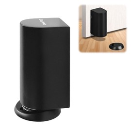 Cxqbsmy Windproof Magnetic Door Stoppers, Punch-Free Mechanical Silent Floor Door Stop, Adjustable Height for Door Gaps, Magnetic Door Catch Holder to Keep Open, No-Drill & Screws, Black
