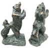 Wildlife Family Grizzly Momma Bear and Cub Pushing Weight Bookends