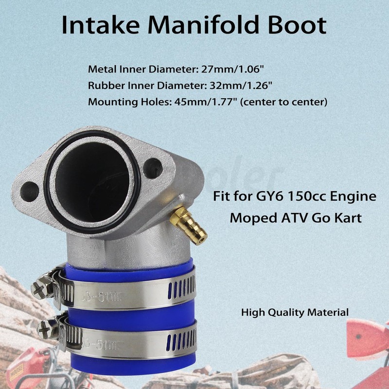 Amavoler Intake Manifold Boot Performance Aluminum Aftermarket Replacement Parts Compatible