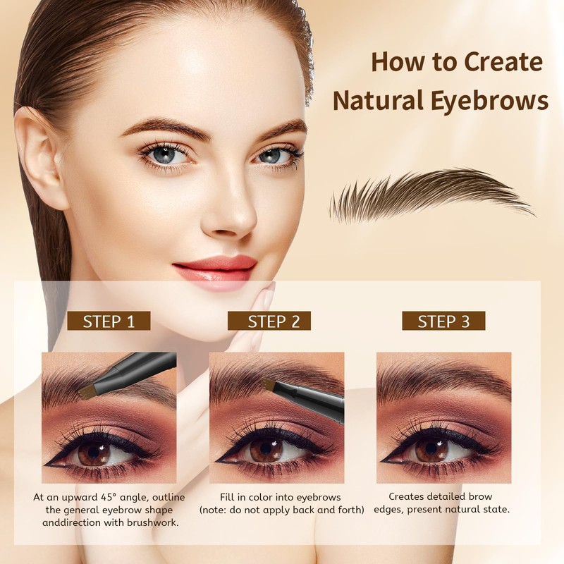 Magic Eyebrow Pencil, Microblading Eyebrow Pen, 2-in-1 Waterproof Eyebrow Pencil