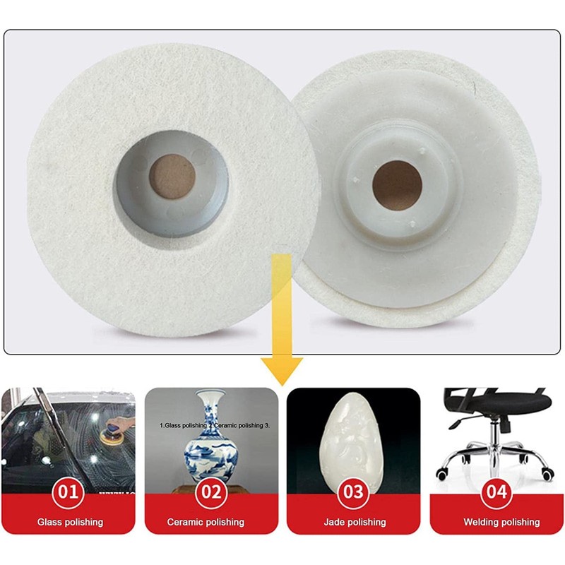 8 pieces wool polishing attachment, angle grinder, 100 mm angle