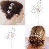 LUYING Gold Hair Pin, Three Leaf Hair Pin, For Weddings,