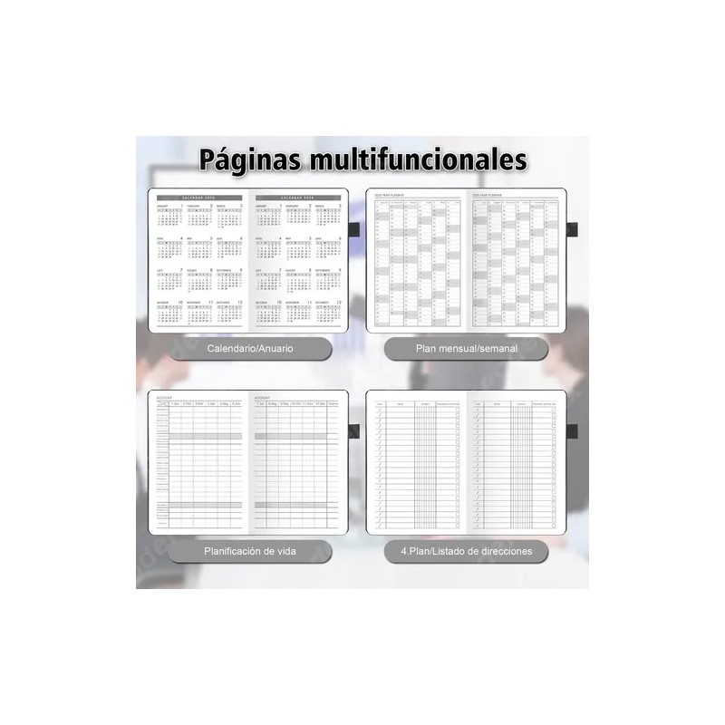 Agenda Diaria 2026 A5 Pasta Dura 320 Hojas Personalizable