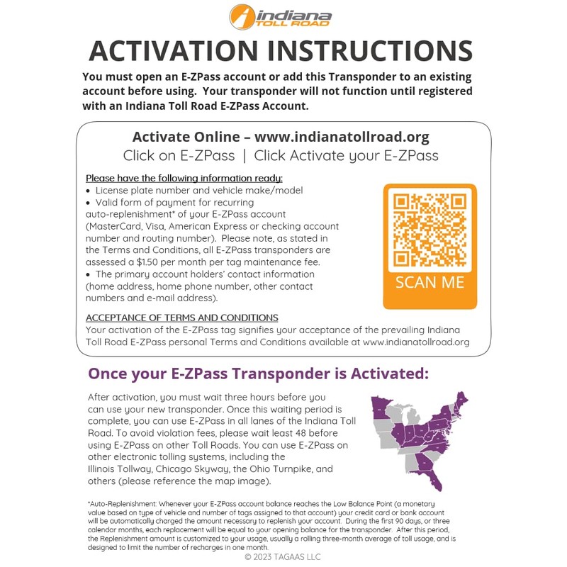 E-ZPass Transponder - Indiana Toll Road (ITRCC) (2-Pack)