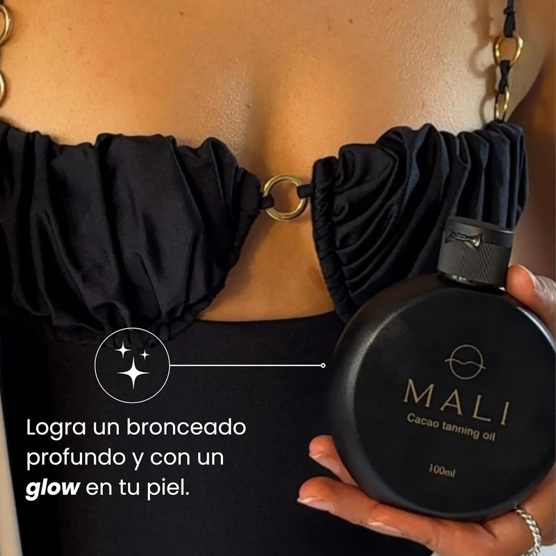 Bronceador Mali Ingredientes 100% Naturales, Aceite a base de Cacao