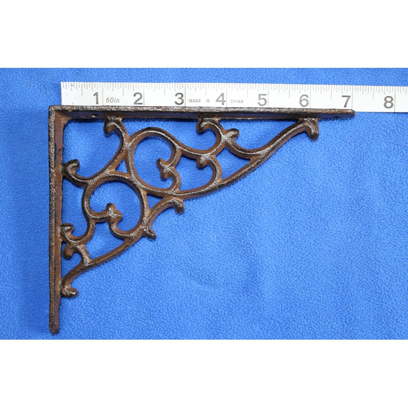 9 - Decorative Cast Iron Shelf Bracket, Victorian Scroll Design,