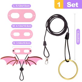 ZeriLion 3 Sizes Adjustable Soft Leather & Nylon Bearded Dragon Harness and Leash Set Reptile Lizard Leashes for Outdoor Walking-Pink