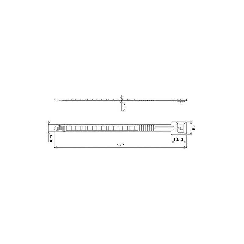 Techno Banes TSTA157PK-W0-20 Cable Ties 6.2 inches (15.7 cm), Pack