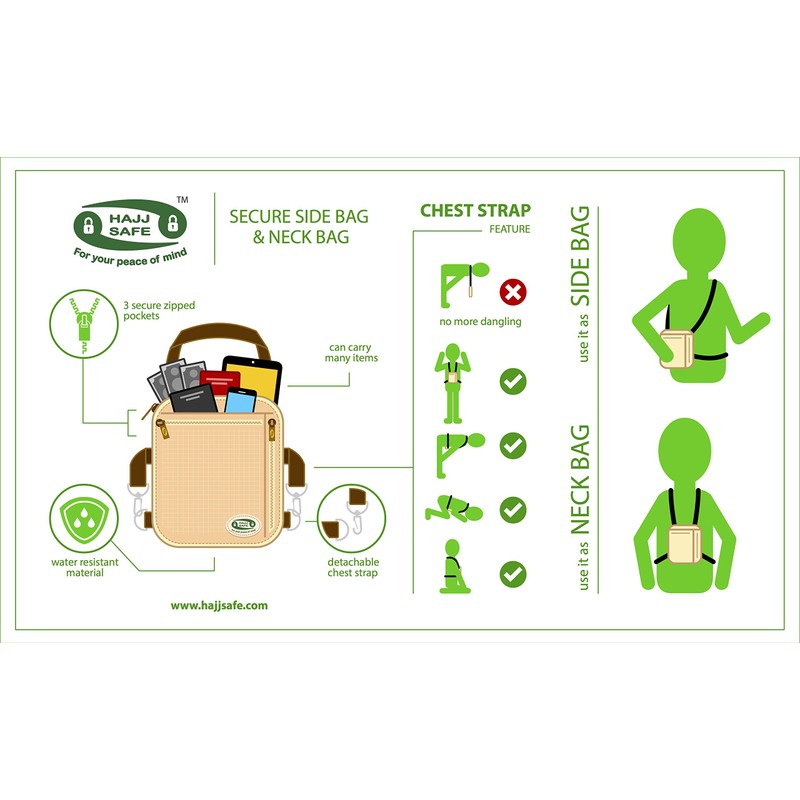 Hajj Safe: Secure Hajj & Umrah Large Side & Neck