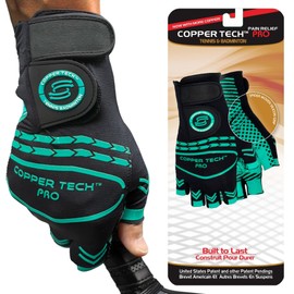 Copper Tech Pro Pickleball Gloves for Men & Women | Advanced Joint Support with Copper Compression | Built with AAA Synthetic Leather Tennis, Badminton, & Racquetball Glove