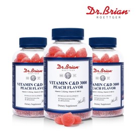 Dr. Brian Peach Flavored Gummy Vitamin CD 3000 (100 gummies) 3 boxes / 닥터브라이언 복숭아맛구미 비타민CD 3000(100구미) 3통