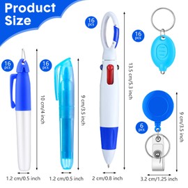 Handepo 80 Pcs Christmas Nurse Pen Set Gifts with Retractable Shuttle Pen, Markers, Mini Tip Highlighter, LED Keychain Mini Flashlight, Badge Reels for Nursing Assistant Nurse Week Doctor(Black)