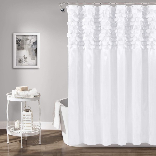 Lush Decor Lillian Shower Curtain, White, 72" x 72\