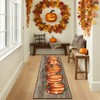 SHACOS Fall Runner Rug for Hallway 2x6ft Orange Pumpkins Wood