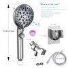 Handheld Shower Head with ON/OFF Switch,Detachable 8 Mode High Pressure
