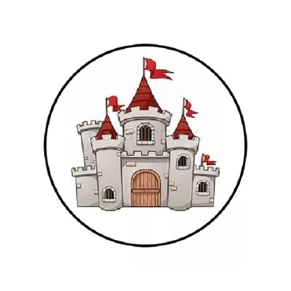 Homemade 48 Castle !! ENVELOPE SEALS LABELS STICKERS 1.2" ROUND