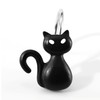 Spooky Halloween Shower Curtain Hooks: Black Cat Decorative Rings, 12Pcs