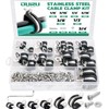 OURU 50PCS Cable Clamps with Screws Assortment Kit 304 Stainless