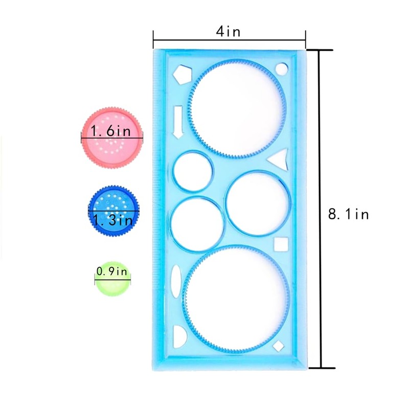 EYAKEG 1 Pcs Transparent Blue Plastic Washable Drawing Painting Graphics