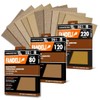 Multipurpose Sanding Sheets Assorted Grits: (25) 80, (25) 12, and